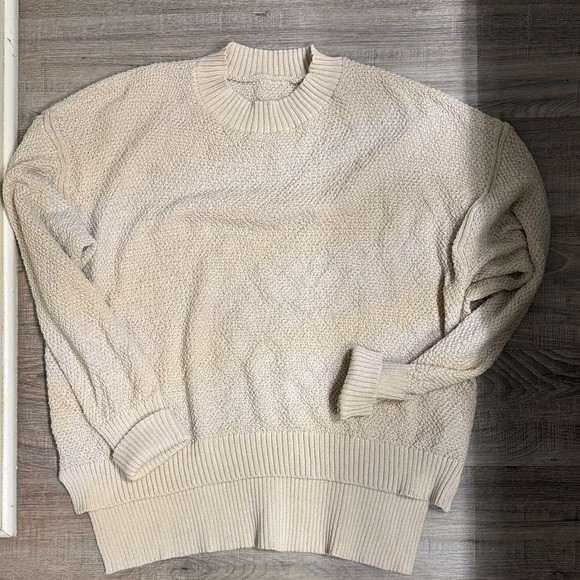 Cozy Cream Knit Sweater and wide leg pants set - Picture 2 of 6